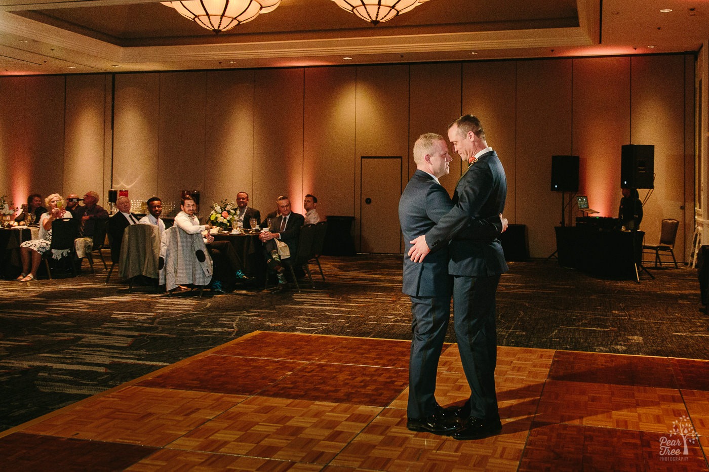 Grooms first dance inside Renaissance Concourse ballroom.