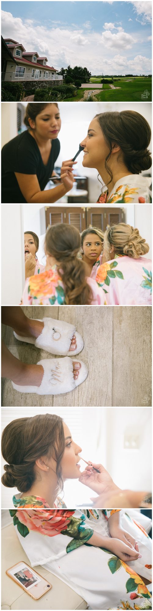 Bride getting her makeup done inside the Royal Crest Room