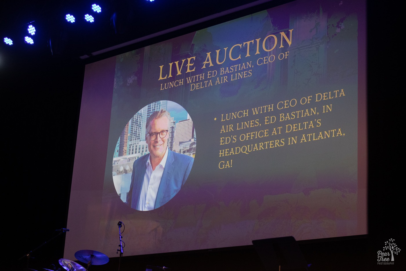 Live auction of a lunch with Delta CEO Ed Bastian to raise money for Covenant House Georgia