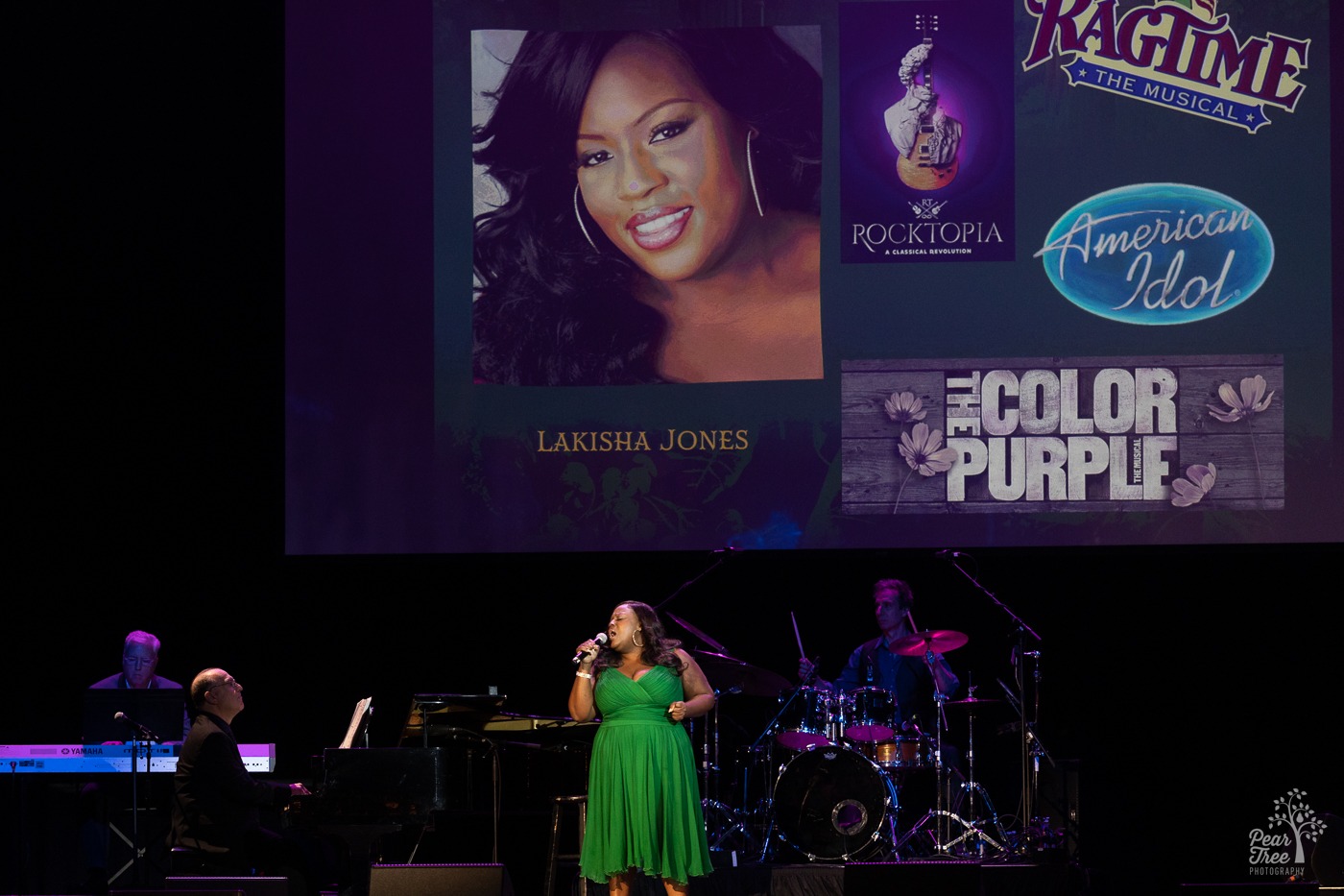 American Idol and Broadway star Lakisha Jones performing onstage at the Coca Cola Roxy